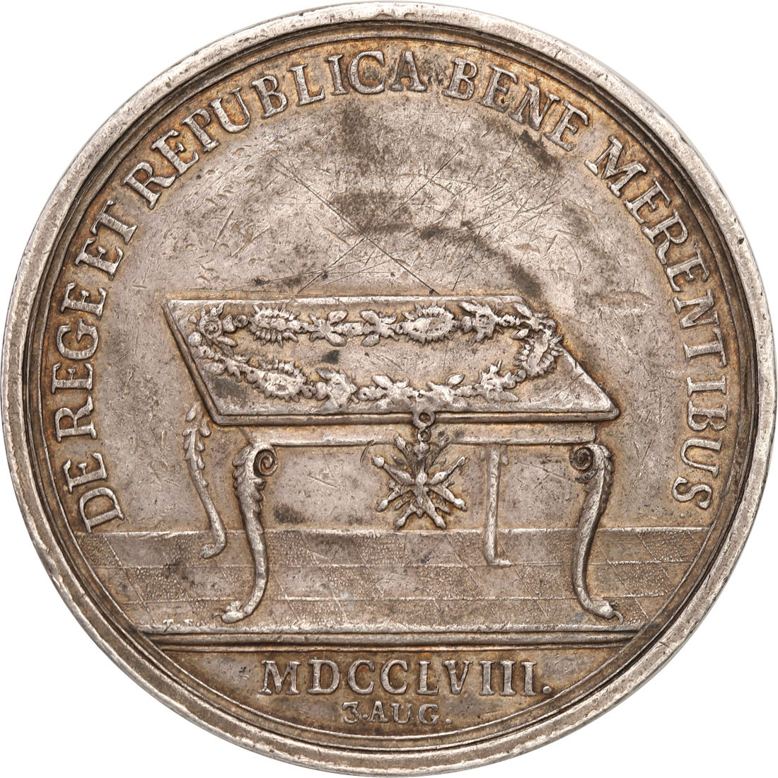 August III Sas. Medal nagrodowy orła białego 1753, Christian Zygmunt Wermuth, SREBRO